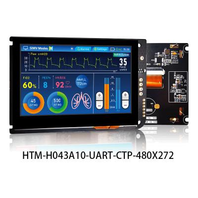 China 4,3 exposição capacitiva de TFT LCD 480x272 do tela táctil de UART da polegada COM PLACA de CONTROLADOR do LCD à venda