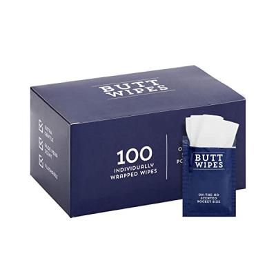 China 1 Pack 100 Wipes Individually Wrapped Unscented Extra-Large On-The-Go butt Wipes for sale
