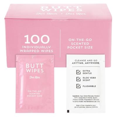 China Adult Flushable Individually Wrapped Traveling Non Scented Wipes for sale