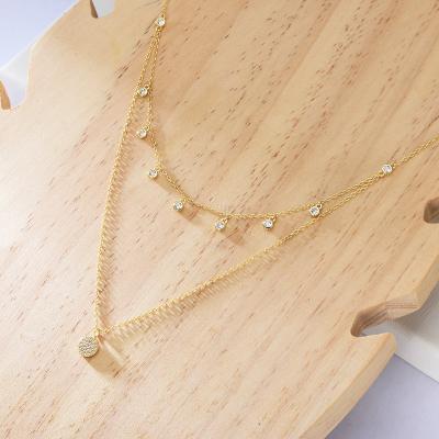 China Other Peishang 925 Sterling Sliver Jewelry Layer Diamond Necklace Gift for Girl or Women for sale