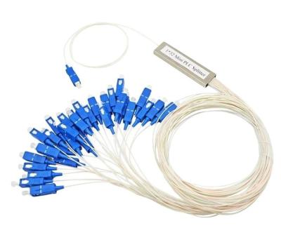 China 1*8 Single Mode Fiber Splitter Sc Apc Splitter FTTH 0.9mm White Cable for sale