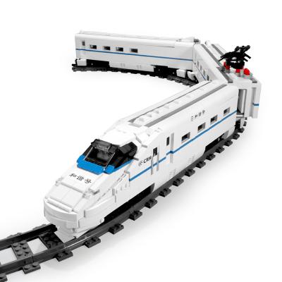 China Toy Electric Harmony CRH2 EMU High Speed Train World Model Small Particle DIY Railway Kids Building Toys Building Blocks for sale