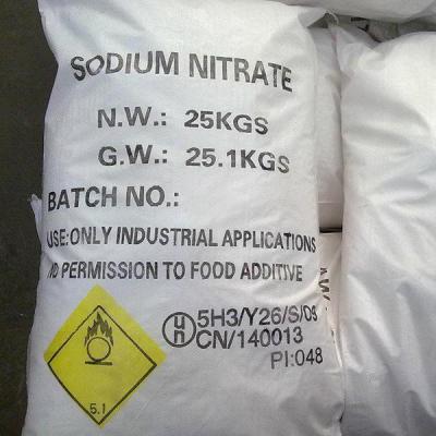 China Nitrato de sódio composto inorgánico 99% Crystal Powder NaNO3 OHSAS18001 à venda