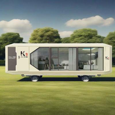 China Prefabricated Outdoor Villa Mobile Capsule House Commercial Space Airship Pod With Kitchen And Door Lock for sale