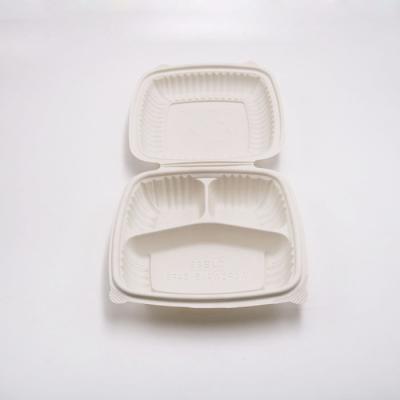 China Cornstarch Biodegradable Clamshell Take Out Food Packaging Container for sale