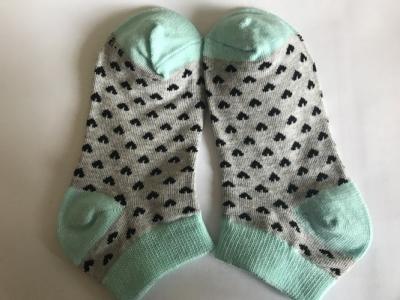 China girls colourful patterned 70D nylon high quality combed cotton ankle socks for sale