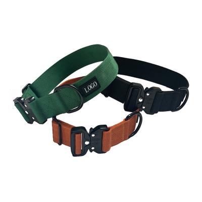 China Premium Tactical Adjustable Heavy Duty Double Layer Nylon Dog Collar DETACHED Collar for sale
