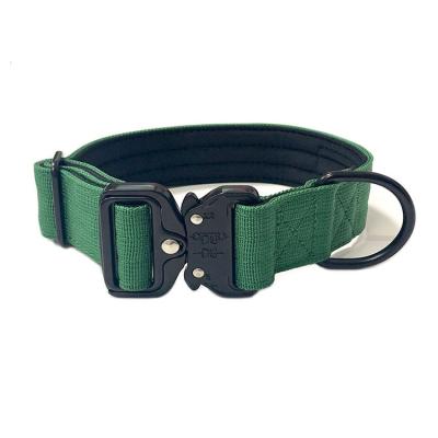 China Padded Metal Buckle Adjustable Heavy Duty Neoprene Padded Nylon Dog Fighting Collar for sale