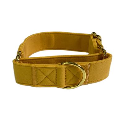 China Wholesale High Quality Sustainable Cotton Martingale Dog Collar With Gold Metal D-ring for sale