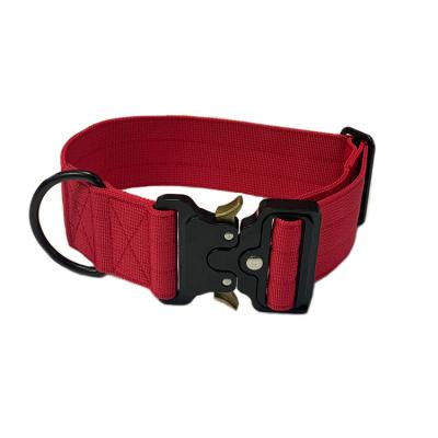 China Durable Adjustable Heavy Duty Metal Buckle Nylon Military Tactical Dog Collar for sale
