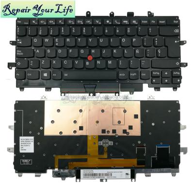 China Durable Brand New Laptop Backlit Keyboard For Lenovo Thinkpad 2016 4th PS Spanish Black X1 Carbon Swamp 4 for sale
