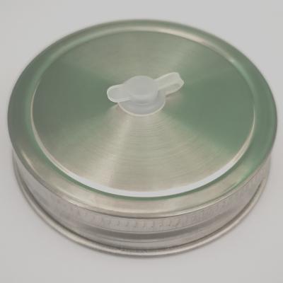 China Non Spill 70mm Lids Food Grade SUS304 Metal Mason Jar Canning Lids 86mm With Silicone Seal for sale