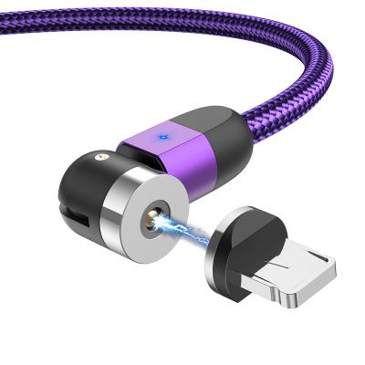 China Fast Charging Speed 360 +180 Rotation Magnetic Cable 3 In 1 Led Mobile Charging Cable for sale