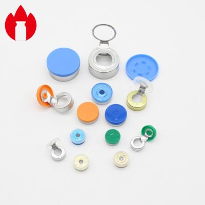 China 13mm 20mm 32mm Pharma Crimp Top Aluminum Plastic Tear Off Cap for sale