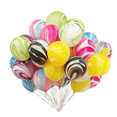 China Party decoration Wholesale balloon 10 Inch Round Rainbow Color Latex Marble Balloon For Birthday Party Celebrations for sale