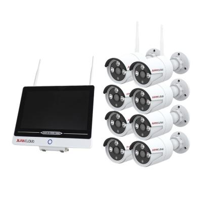 China Waterproof / Weatherproof 8 Cameras 10Ch Wireless Network Card High-Sensitivity Mic Nvr Kit cctv Security Camera Wifi Nvr Kit for sale