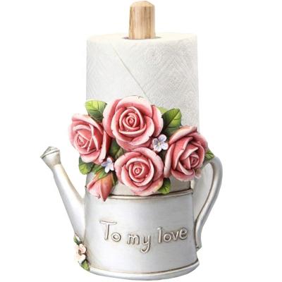 China Household Items Rack Creative Rack Tissue Rack Kitchen Paper Towel Rack Resin Wood for sale