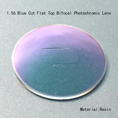 China Quality Lenses 1.56 Blue Cut Flat Top Bifocal Photochromic Lens for sale