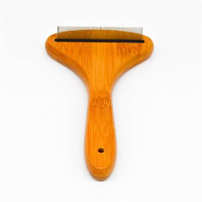 China Iron Plant Pet Hair Grooming Brush Comb Moulder Polisher Bamboo Wood Pet Cleaning And Grooming Products Pet For Combing Grooming Tools for sale