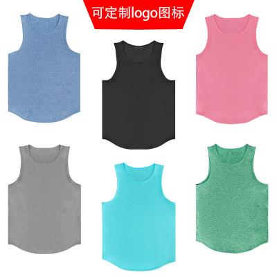 China Top Speed Breathable Male Loose Sleeveless Dry Clothing Fitness Color Summer Vest Training Basketball Running T-shirt for sale