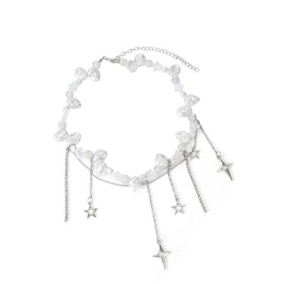 Cina Eleganti perle collana con catena stella e opzioni di lunghezza in vendita