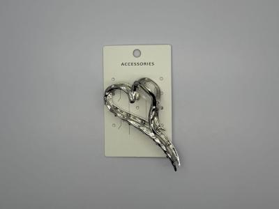 China Polster Geometrische Herzform Silbermetall Haarklemm Clip für elegante Frisur zu verkaufen