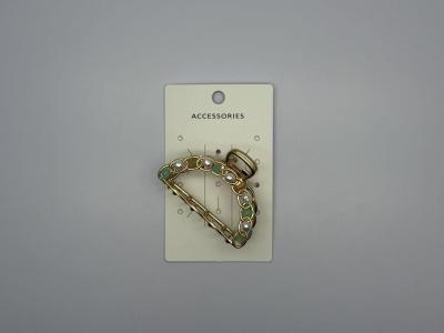 China Metal Hair Claw Clip with Jade Pearl for sale