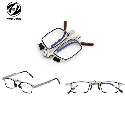 China Newest Phone Holder Folding Red Temple Wooden Folding Portable Presbyopic Reading Glasses Men Women 1.0 To 4.0 for sale
