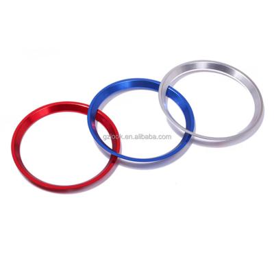 China Eco-friendly Colorful Ring Car Steering Wheel Center Decoration Trim Around Aluminum Stickers 51mm 58mm for sale