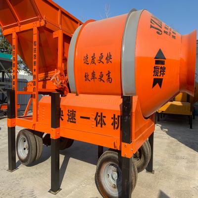 China Mini Concrete Cement Mixer 1000Ltr Mobile Concrete Mixer Orange for sale
