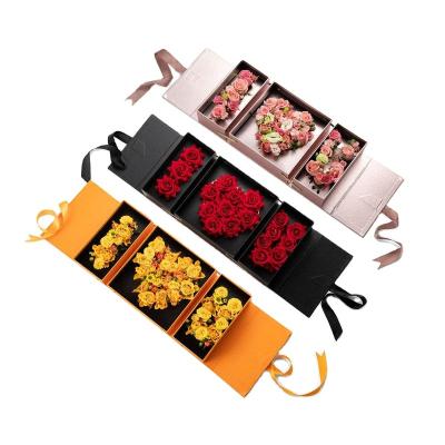 China Romantic Custom Flower Of Eternal Life I Love You Gift Box Recyclable Wrapping Rose Soap Package Heart Shape Valentine Day Paper Luxury Wedding for sale