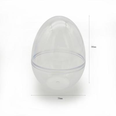 China Clear Plastic Candy Container Flat Bottom Easter Egg Ball Candy Container for sale