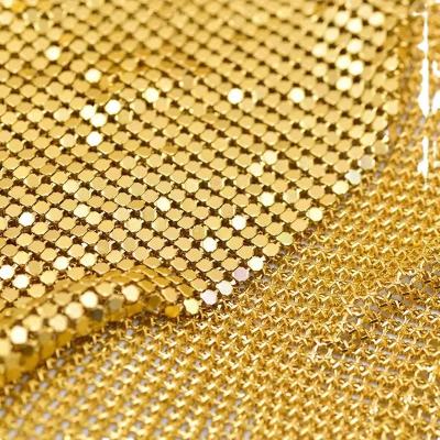 China Curtains Cloth Fabric Shiny Metallic Decorative Mesh Colorful Soft Silver Luxury Aluminum Flexible Metal Mesh for sale