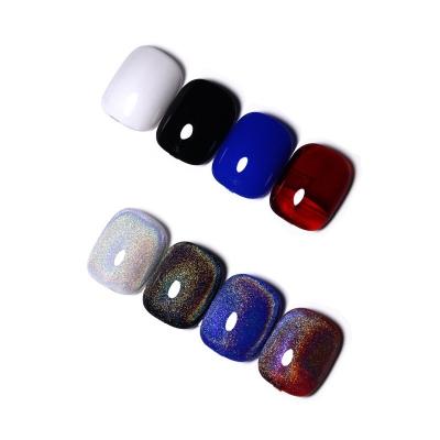 China Wholesale Nail Art Beauty Salon Own Brand Spot 9D Clot Gel Polish Rainbow Laser Clot Nail Color UV Gel Nail Polish for sale