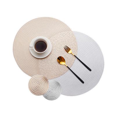 China Manufacturer's Direct Selling PVC Round Oilproof Dining Mat Solid Color Heat Insulation Anti Scalding Dining Table Mat for sale