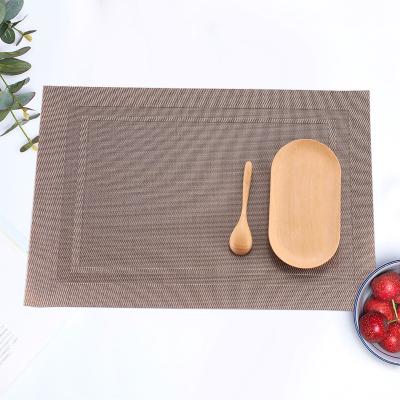 China New European Oilproof Non-slip PVC Table Mat Square Double Frame Heat Insulation Western Heat Resistant Table Mat for sale
