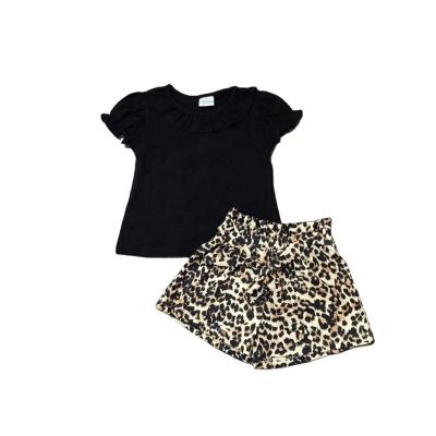 China 2021 Spandex/Cotton New Arrival Babies Summer Sequin Cactus Sunflower Tie Dye Denim Shorts Set for sale