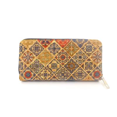 China High Quality Waterproof Eco-friendly Women Purse Wallet Cork Custom Logo Printing Card Holder Portugal Vintage Slim Waterproof Wallet for sale