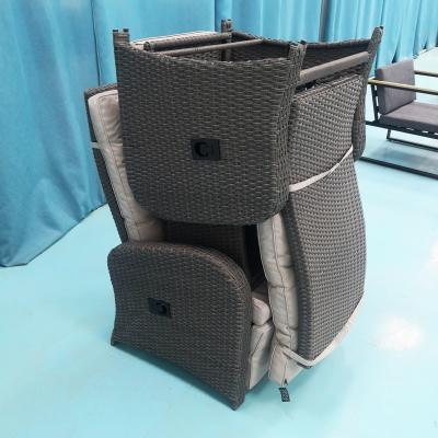 China Outdoor Adjustable Patio Garden Furniture Loungers Chaise Lounge Rattan daybed Chair Leisuresofa Set for sale