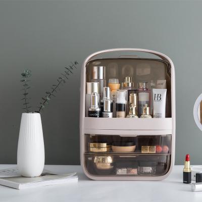 China China OEM Price Small Artist LED Makeup Cosmetic Organizer Storage Box Mirror Fashion Portable Mirror Earrings Jewelry For Sale for sale