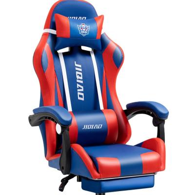 China Massage PU Leather Swivel Blue Red Ergonomic Reclining Computer Gaming Ergonomic Racing Chair Led Silla Gamer RGB Gaming Chair With Footrest for sale