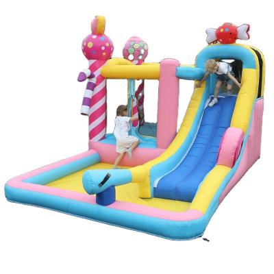 China Outdoor Hot Selling PVC Items PVC Kids Jumping Bouncer Air Bounce House Inflatable Bouncy Castle With Slide for sale