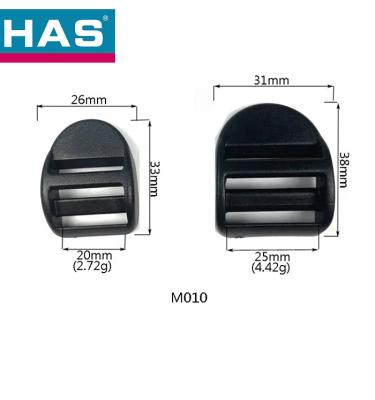 China 20mm / 25mm Escalera de plástico negro bloqueo correa de correa de la hebilla ajustador para el engranaje de telar en venta