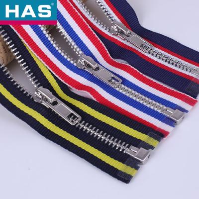 China HAS #5 Striped Zippers for Fashion Accessories and Apparel for sale