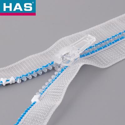 China HAS #5 Transparante plastic glijdende rits voor kleding of tassen Te koop
