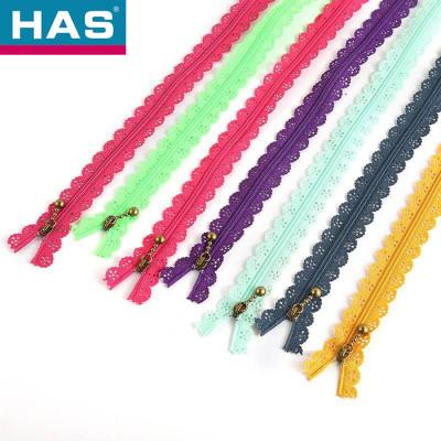 China HAS #3 assorted kant trim rits met metalen schuifregelaars voor kleding of tassen Te koop