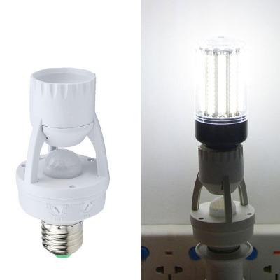 China Warehouse E27 bulb socket motion sensor led night light lamp holder base adjustment pir motion sensor switch light holder for sale