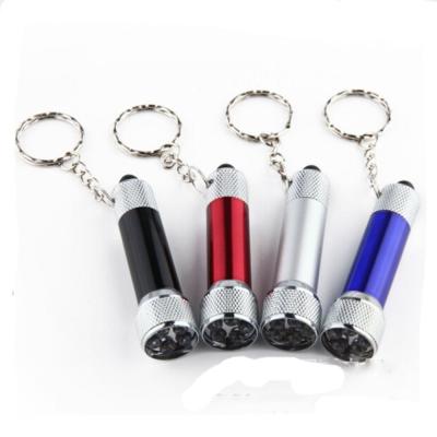China Cheap Mini Emergency Pocket Holder Mini Flashlight Personal Safety Lights Aluminum Head Chain Lights for sale