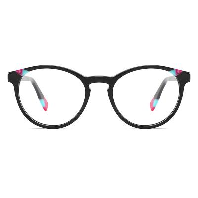China Fashionable Classic Simple Glasses Frames Round Computer Glass Acetate Frames for sale