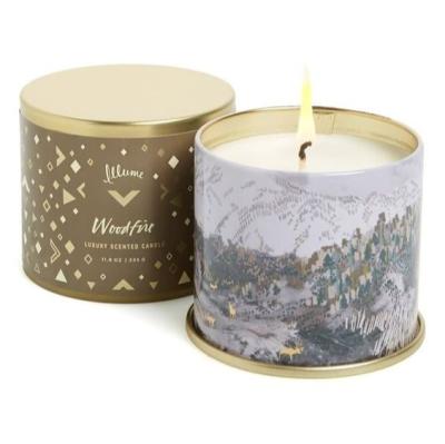 China Gift & Craft Factory supply Illume 12oz candle tin jar with deep metal cover wholesale tin candle jar 12 oz for sale